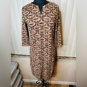 J.McLaughlin Women's Brown Catalyst Dress Geometric Patterned Size Medium